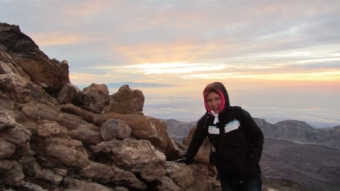 3. Januar, morgens halb acht: Minus 10 Grad und kalter Wind auf dem höchsten Berg Spaniens